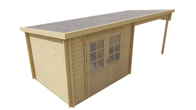 Blokhut - Tuinhuis Freddy | 28 mm | vuren groen geïmpregneerd
