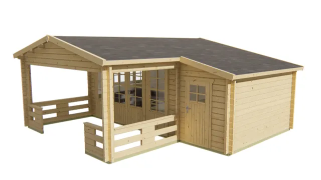 Blokhut - Tuinhuis Coventry | 58 mm | vuren onbehandeld
