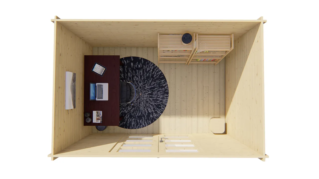 Blokhut Minimodern (28 mm, vuren onbehandeld)